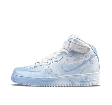 Custom Air Force 1 Mid Blue Snowflake