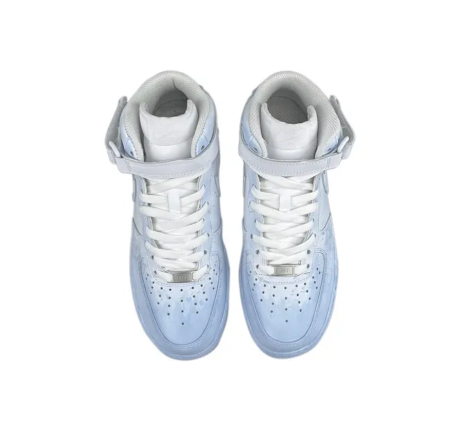 Custom Air Force 1 Mid Blue Snowflake