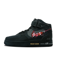 Custom Air Force 1 Mid Black Red Splicing