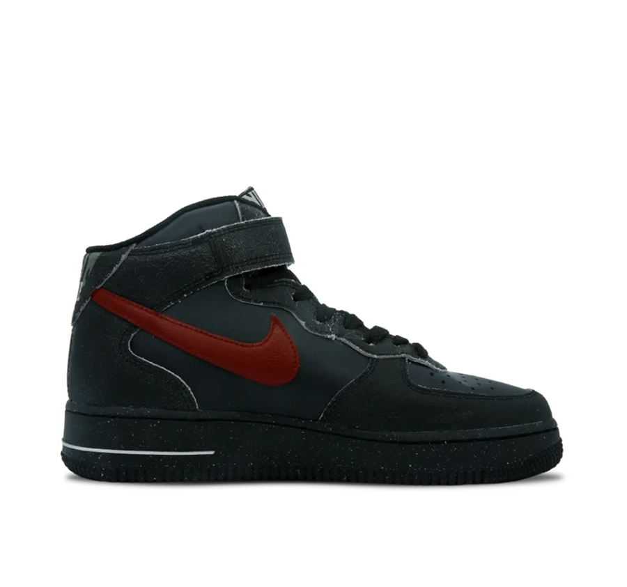 Custom Air Force 1 Mid Black Red Splicing