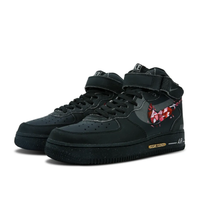 Custom Air Force 1 Mid Black Red Splicing