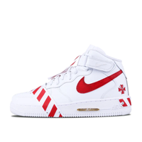 Custom Air Force 1 Mid Red Stripe White