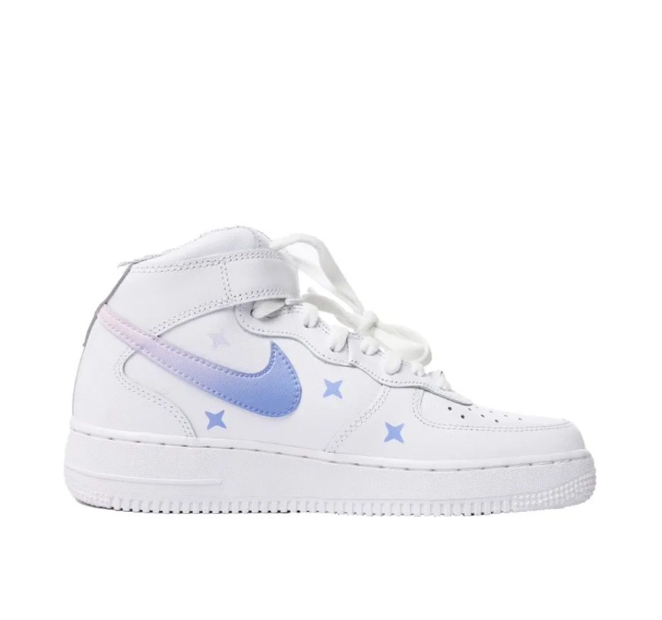 Custom Air Force 1 Mid Galaxy Blue Pink Purple