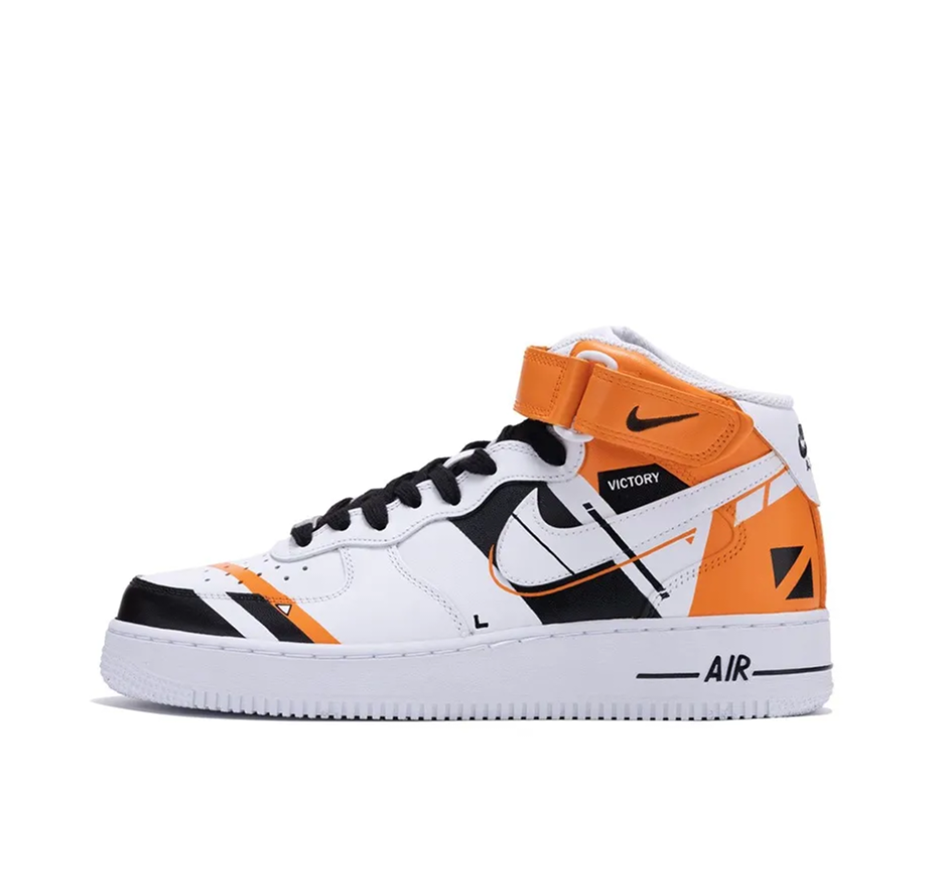 Custom Air Force 1 Mid Orange Black White