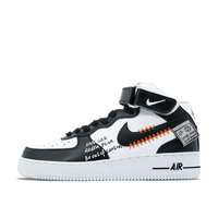 Custom Air Force 1 Mid Black White Jagged Font