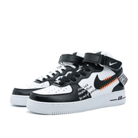 Custom Air Force 1 Mid Black White Jagged Font