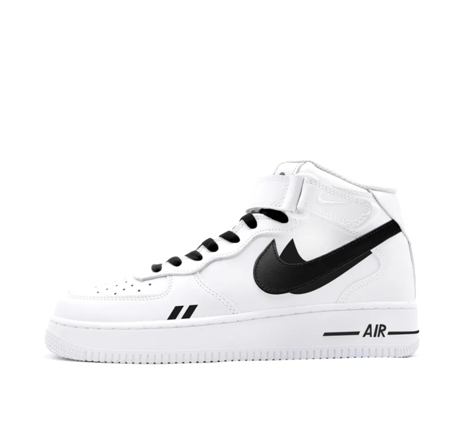 Custom Air Force 1 Mid Black Shadow White