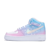 Custom Air Force 1 Mid Pink Blue Gradient Star