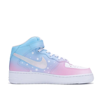 Custom Air Force 1 Mid Pink Blue Gradient Star