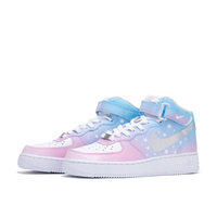 Custom Air Force 1 Mid Pink Blue Gradient Star