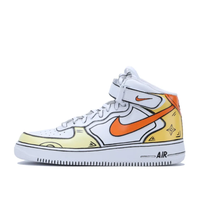 Custom Air Force 1 Mid Orange Yellow White Line