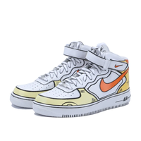 Custom Air Force 1 Mid Orange Yellow White Line