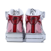 Custom Air Force 1 Mid Pink Red White Line