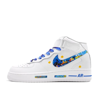 Custom Air Force 1 Mid Oil Painting Blue