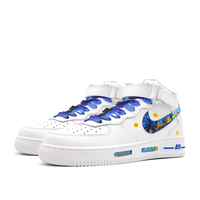 Custom Air Force 1 Mid Oil Painting Blue