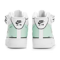 Custom Air Force 1 Mid Mint Green Broken Swoosh Black