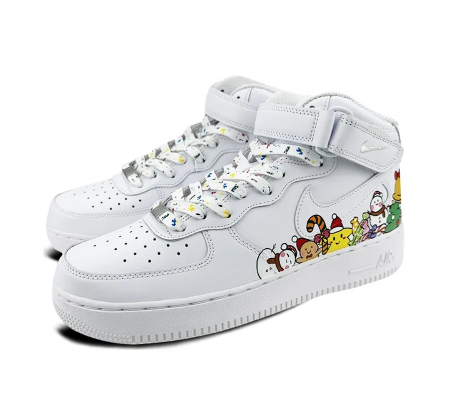 Custom Air Force 1 Mid Simple Figure Cartoon Snowman