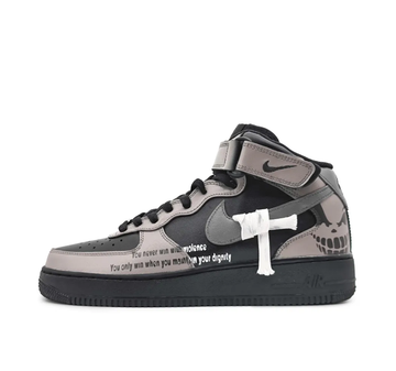 Custom Air Force 1 Mid Bandage Skeleton Black Mocha