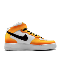 Custom Air Force 1 Mid Black Swoosh Orange White