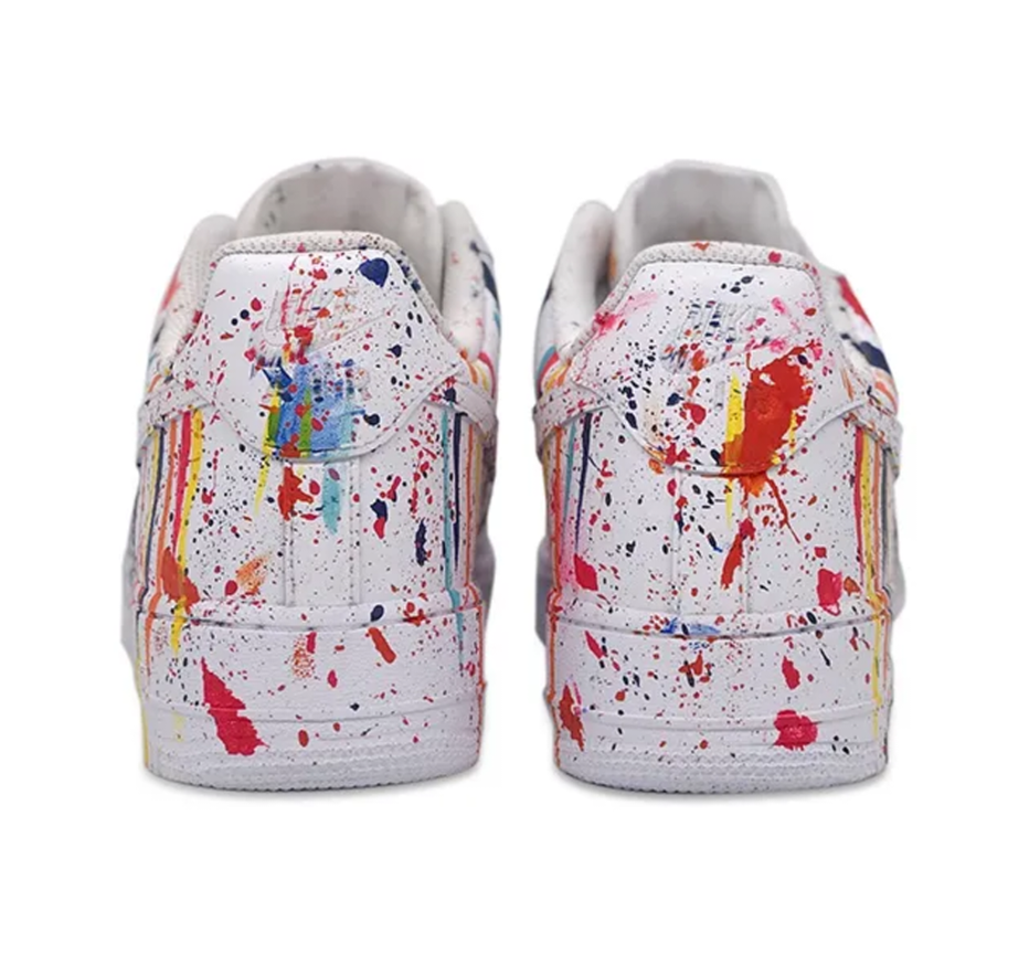 Custom Air Force 1 Mid Spray Colorful Dripping