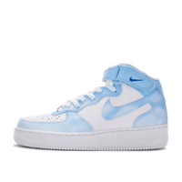 Custom Air Force 1 Mid Light Blue Blooming White