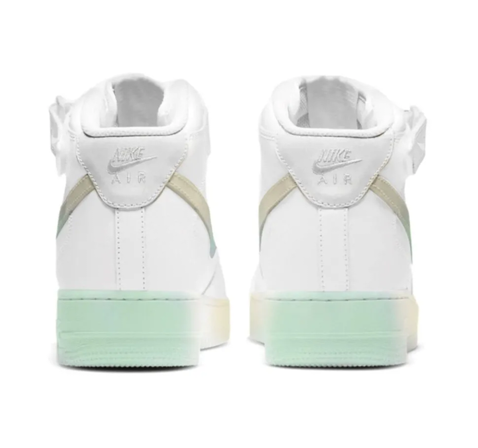 Custom Air Force 1 Mid Mint Green Light Yellow White