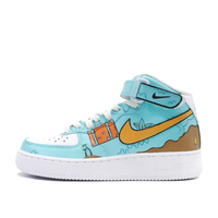 Custom Air Force 1 Mid Blue Sky Brown Beach Coconut