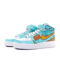 Custom Air Force 1 Mid Blue Sky Brown Beach Coconut