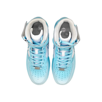 Custom Air Force 1 Mid Light Blue Deer Folwer White