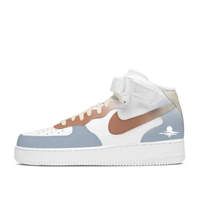 Custom Air Force 1 Mid Brown Gray White