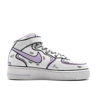 Custom Air Force 1 Mid Purple White Black Line