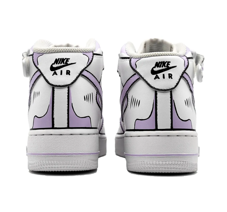 Custom Air Force 1 Mid Purple White Black Line