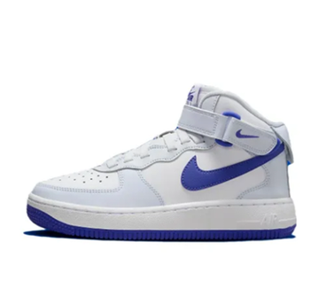 Custom Air Force 1 Mid Dark Blue Swoosh Gray