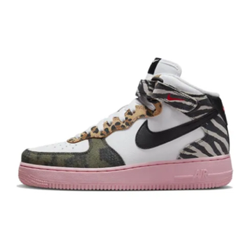 Custom Air Force 1 Mid Stripe Black White Leopard