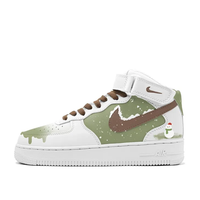 Custom Air Force 1 Mid Grass Green Brown Snow Snowman White