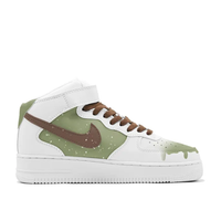 Custom Air Force 1 Mid Grass Green Brown Snow Snowman White