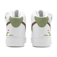 Custom Air Force 1 Mid Grass Green Brown Snow Snowman White