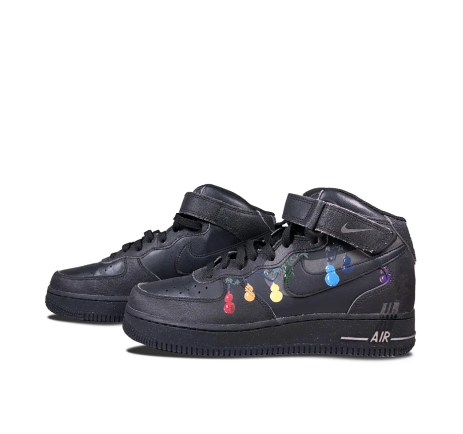 Custom Air Force 1 Mid Black 7 Calabash Brothers