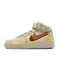 Custom Air Force 1 Mid  Ginkgo Leaf Light Yellow Orange Swoosh