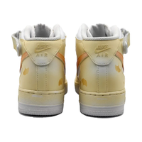 Custom Air Force 1 Mid  Ginkgo Leaf Light Yellow Orange Swoosh