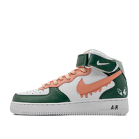 Custom Air Force 1 Mid Dripping Swoosh Pink Green