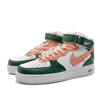 Custom Air Force 1 Mid Dripping Swoosh Pink Green