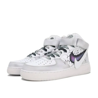 Custom Air Force 1 Mid Fragmentation Purple Slanted Swoosh