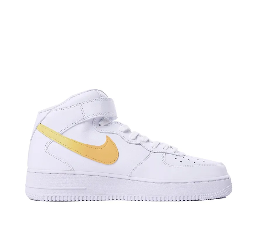 Custom Air Force 1 Mid Pink Cartoon Role Yellow Swoosh