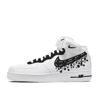 Custom Air Force 1 Mid Dripping Swoosh Black Black