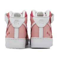 Custom Air Force 1 Mid Dark Light Pink Heart Bubble