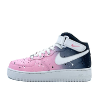 Custom Air Force 1 Mid Pink Gray Gradient Spot