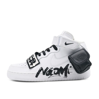 Custom Air Force 1 Mid White Stripe Black Font Bag