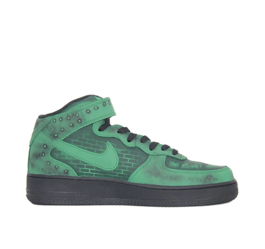 Custom Air Force 1 Mid Wall Brick Green