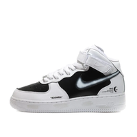 Custom Air Force 1 Mid Black White Blurry